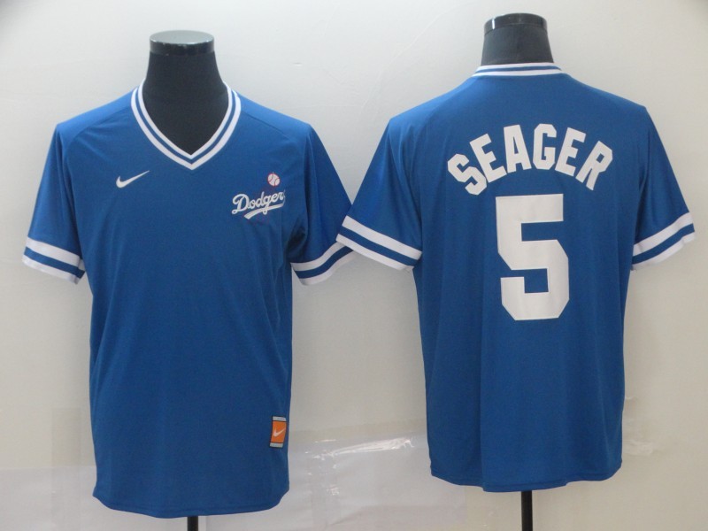 Men's Los Angeles Dodgers Corey Seager #5 Blue Jersey